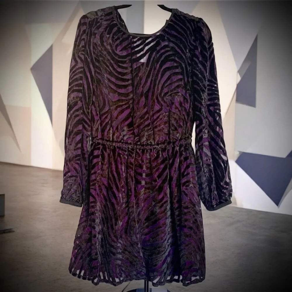 Michael Kors Tiger Velvet Jacquard Dress Size M